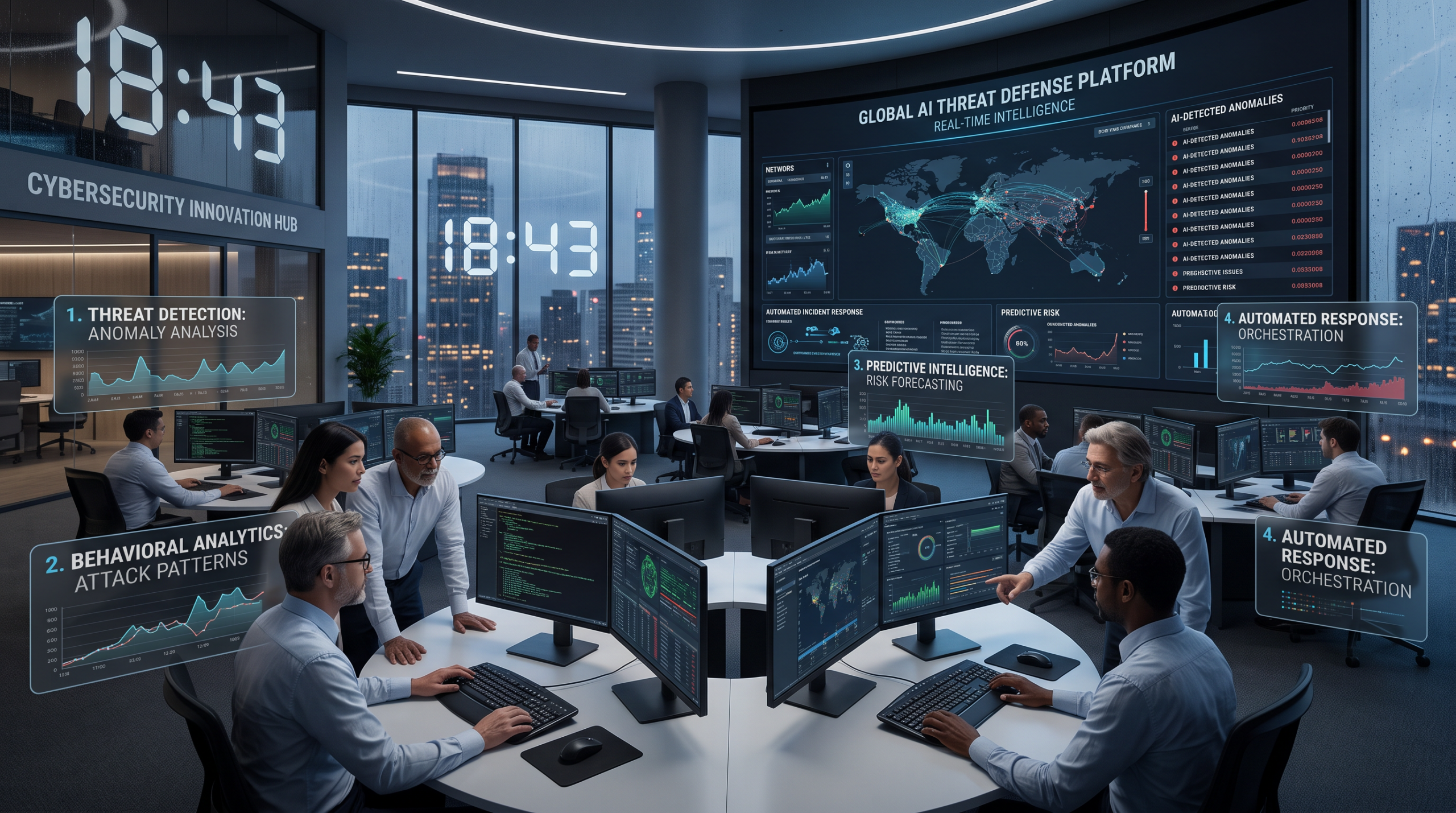 People using AI in cyber security